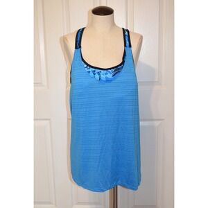 Angel Season Athletic‎ Tank Swimsuit Top Womens 4XL Blue Floral